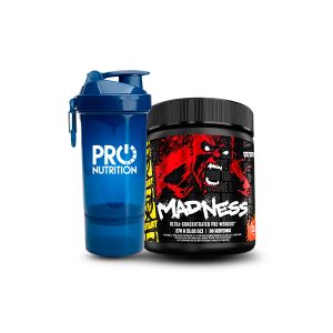 Pre-entreno Madness y shaker Pro 800 ml.