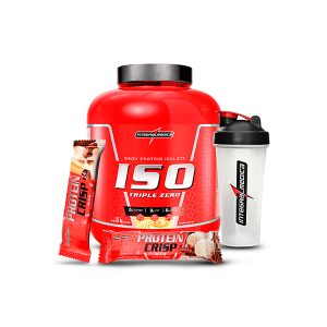 Proteína Iso Triple Zero 4 lb, 2 barras proteicas y 1 shaker 600 ml.