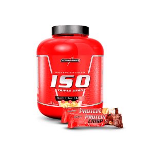 Proteína Iso Triple Zero 4 lb y 2 barras proteicas.
