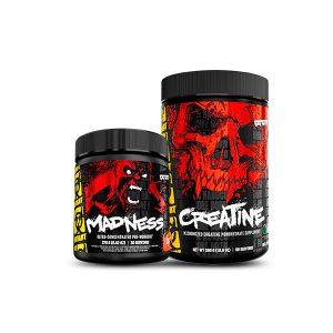 Pre-entreno Madness y creatina monohidrato Mutant.