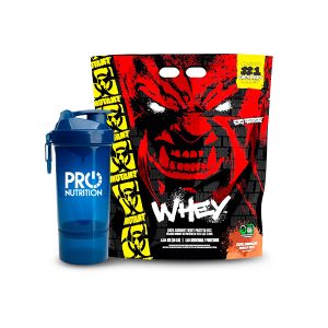 Proteína importada Mutant Whey 10 lb y shaker Pro.